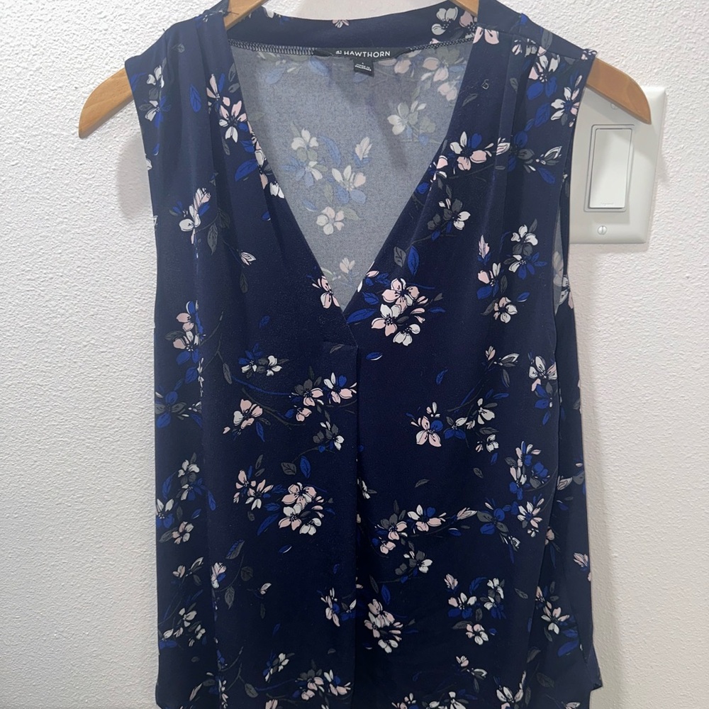 41 Hawthorn Midnight Blue Floral Blouse